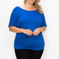 Short Sleeve Top Featuring A Round Neck And Ruched Sides