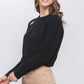 Knit Pullover Sweater With Cold Shoulder Detail